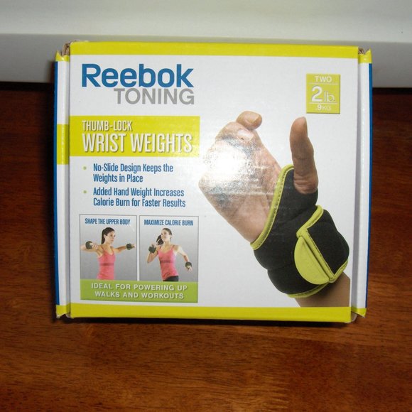 Reebok 2# each Wrist weights with thumb lock - Picture 2 of 3